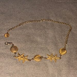 Gold Shell and Starfish Necklace